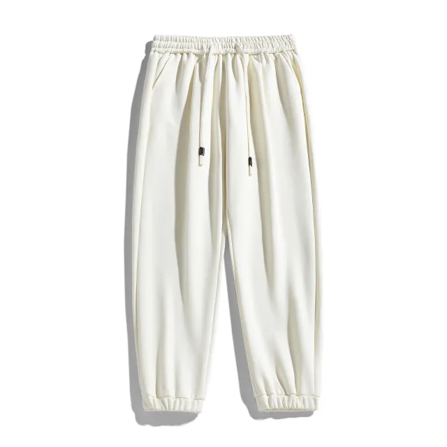 Solid Color Plus Size Round Neck Sweater Casual Pants Suit Pants Khaki - Shop at LoveMi