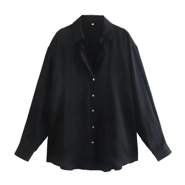 7 color Silk Satin Blouse Top Black - Shop at LoveMi