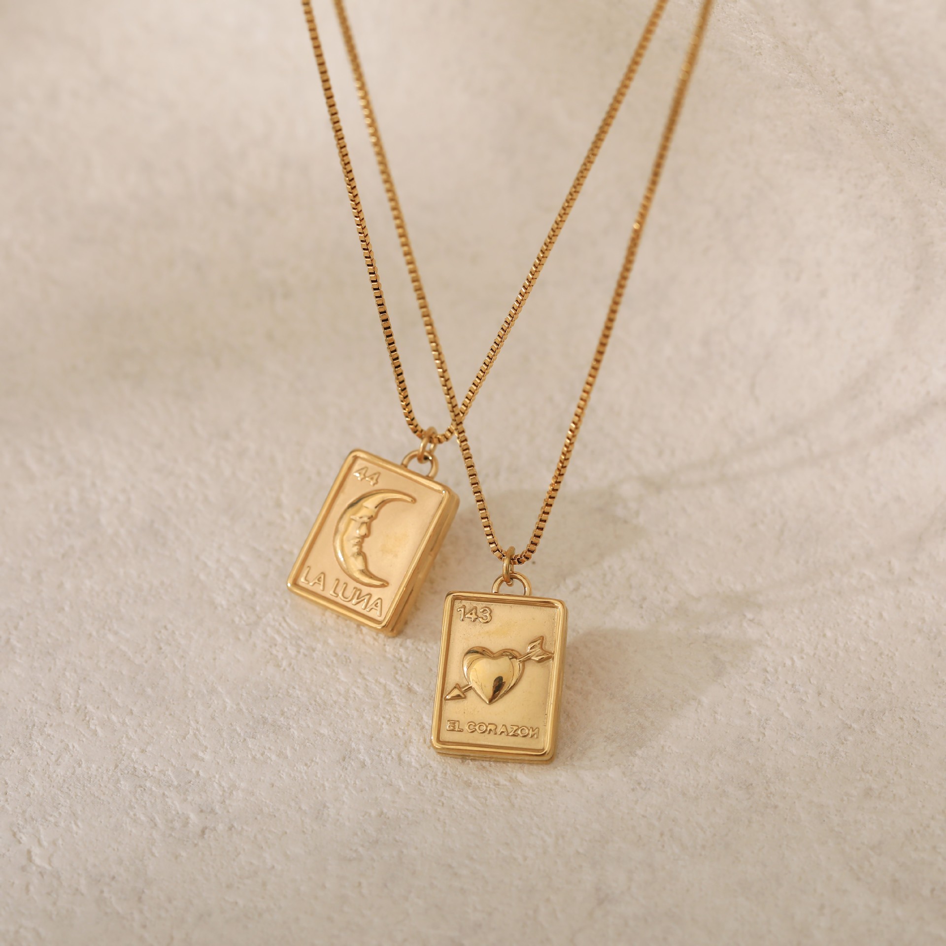 Titanium Steel Crescent Moon Heart Photo Frame Necklace