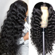 Front Lace African Chemical Fiber Small Curly Hair Big Wave Wig Black - Shop at LoveMi