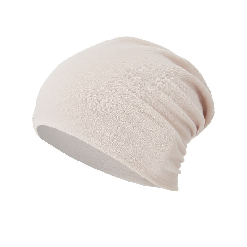 All-season, Versatile Solid-color Slouchy Beanie With A Knitted Wrap-around Design