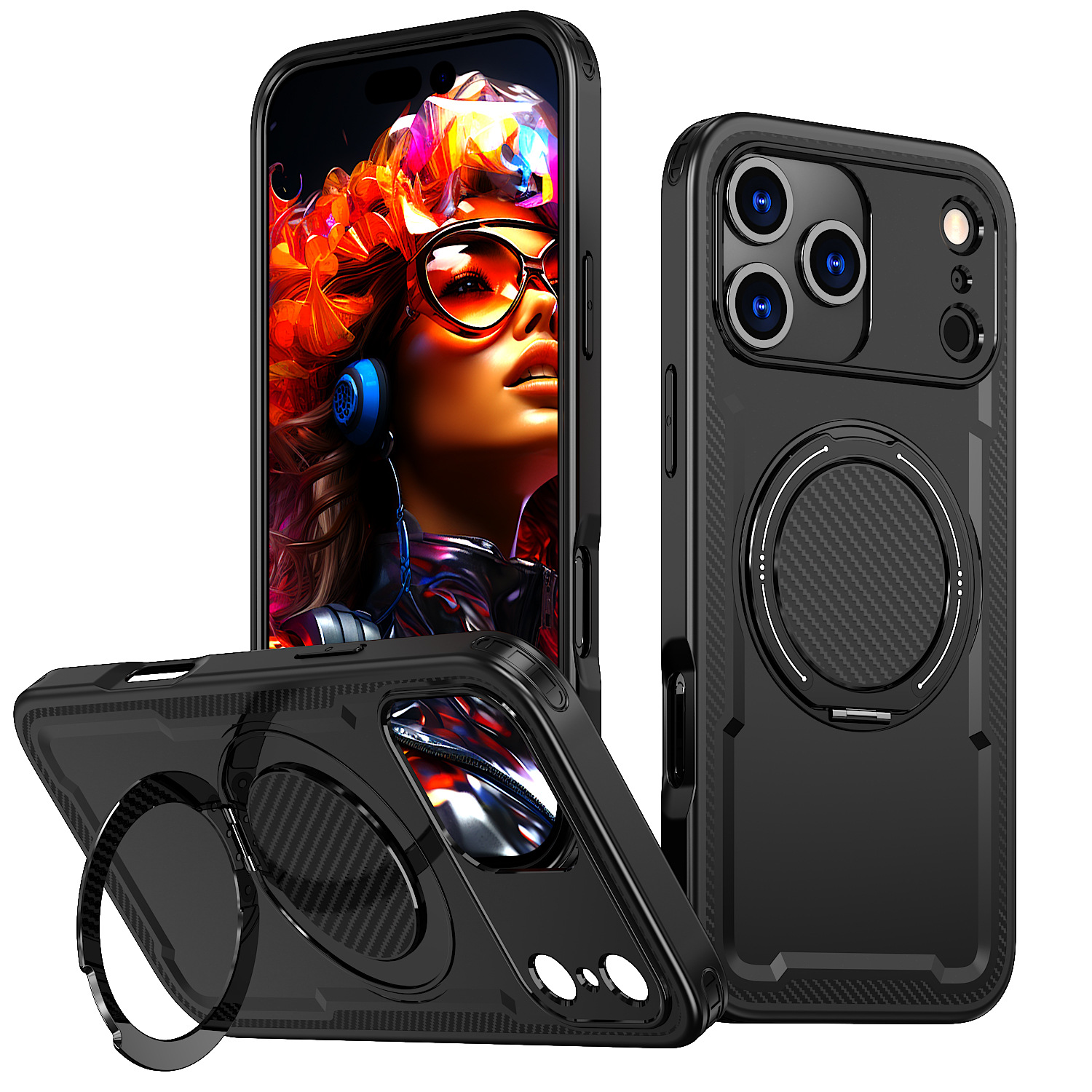 360-Degree Rotating Magnetic Phone Case With Damping Stand