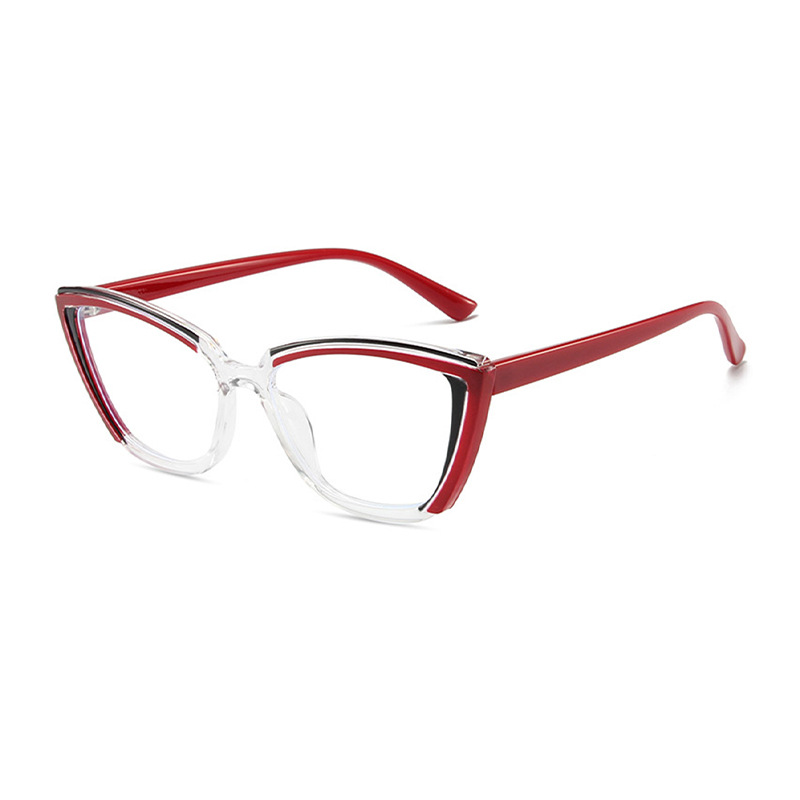 Set Up Anti Blue Light Colorful Cat Eye Flat Light Glasses Frame - Image 9