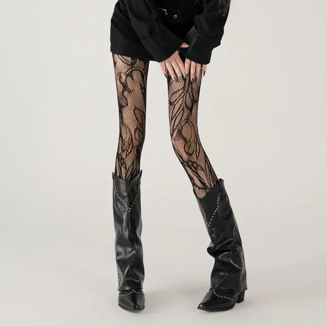 Mesh Stockings With Boots Maillard Pantyhose Black - Shop at LoveMi