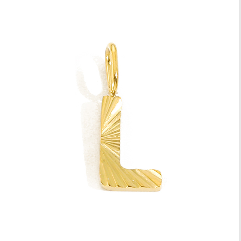 Stainless Steel 26 English Letters Ornament Pendant L Gold - Shop at LoveMi