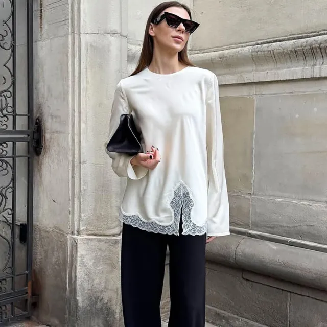 Stylish And Chic Top With A Split Neckline White - Shop at LoveMi