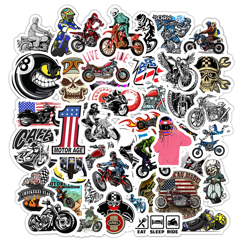 Title 5, 50 motorfiets karakter graffiti stickers waterd...