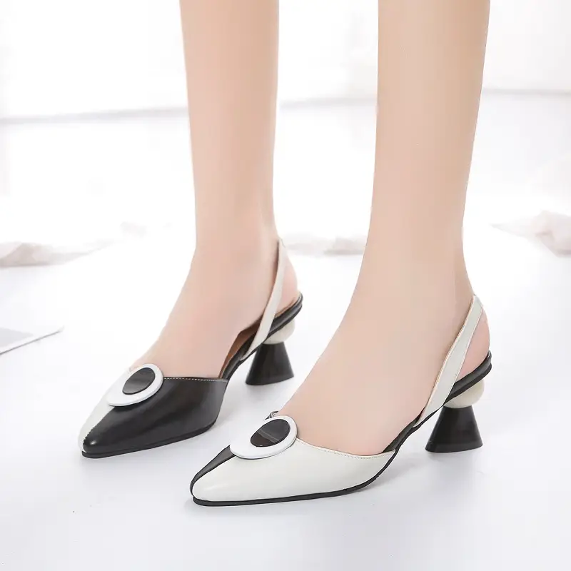 Comfortable, Closed-toe, Chunky-heel, Openwork Sandals