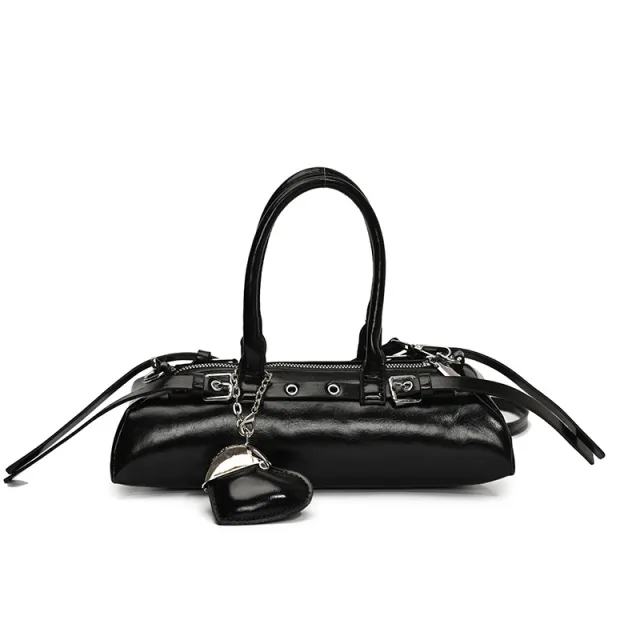 Niche Bowling Bag Design Commuter Fashionable Shoulder Bag Black - Shop at LoveMi