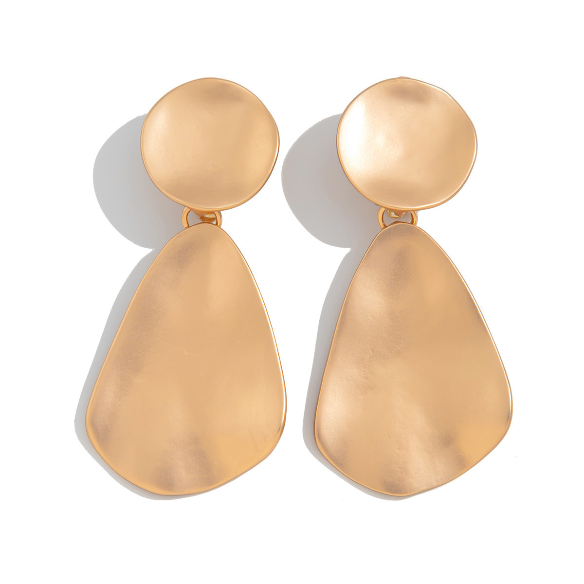 Modern gold stud earrings with abstract design