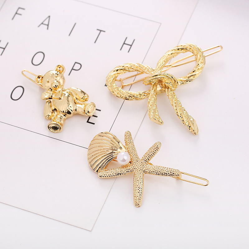 Starfish And Shell All Matching Hair Clip Geometric Frog