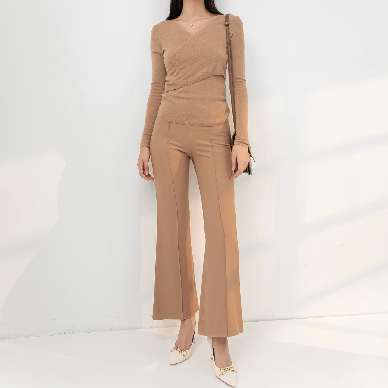 Women's Wide-leg Pants New High Waist Drape Straight Trousers Loose Slimming Casual Tall