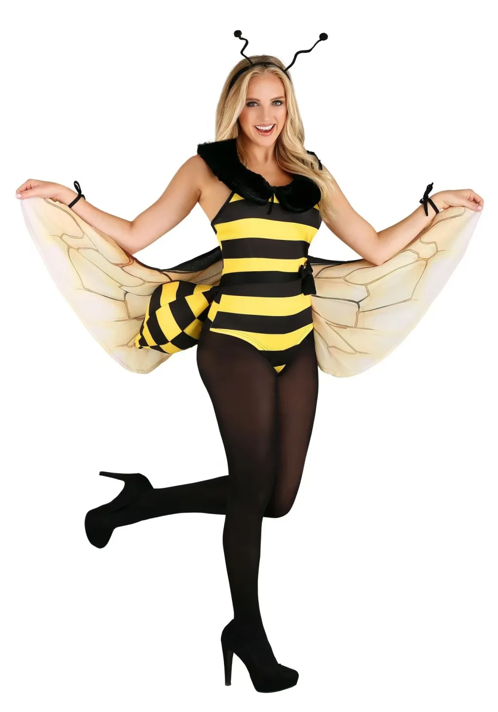 Women's Halloween Party Suit Bee Wings Costume - Adult Honey Suit-Xl