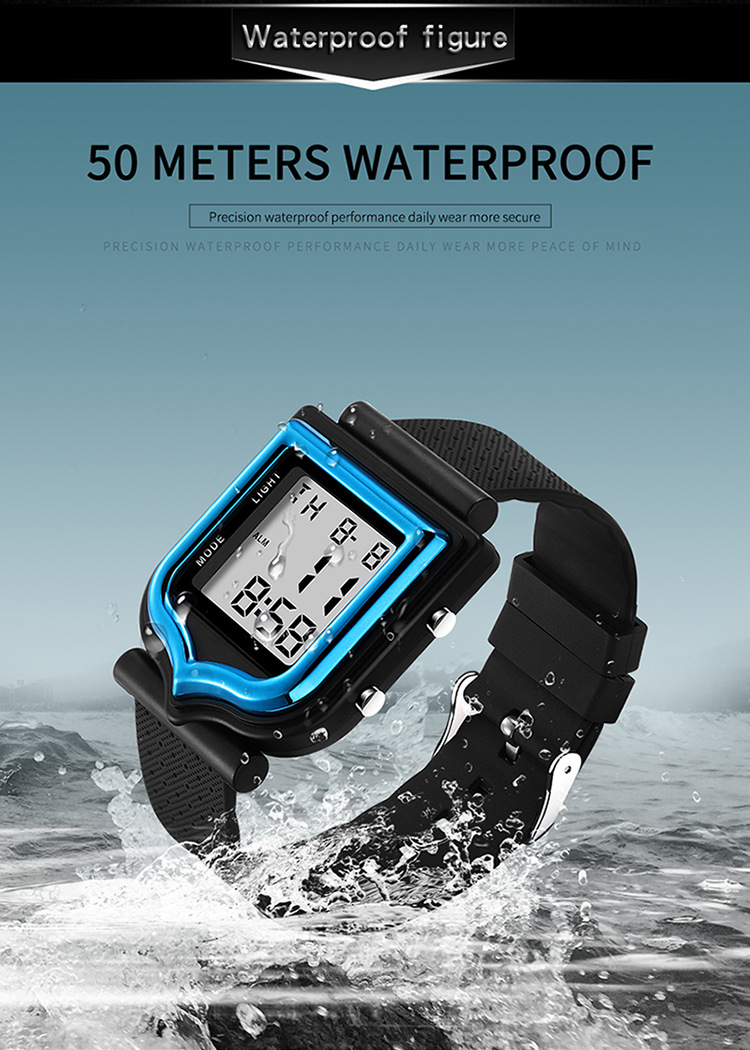 Sanda 388 Stylish Fashionable Square Outdoor Sports Digital Watch