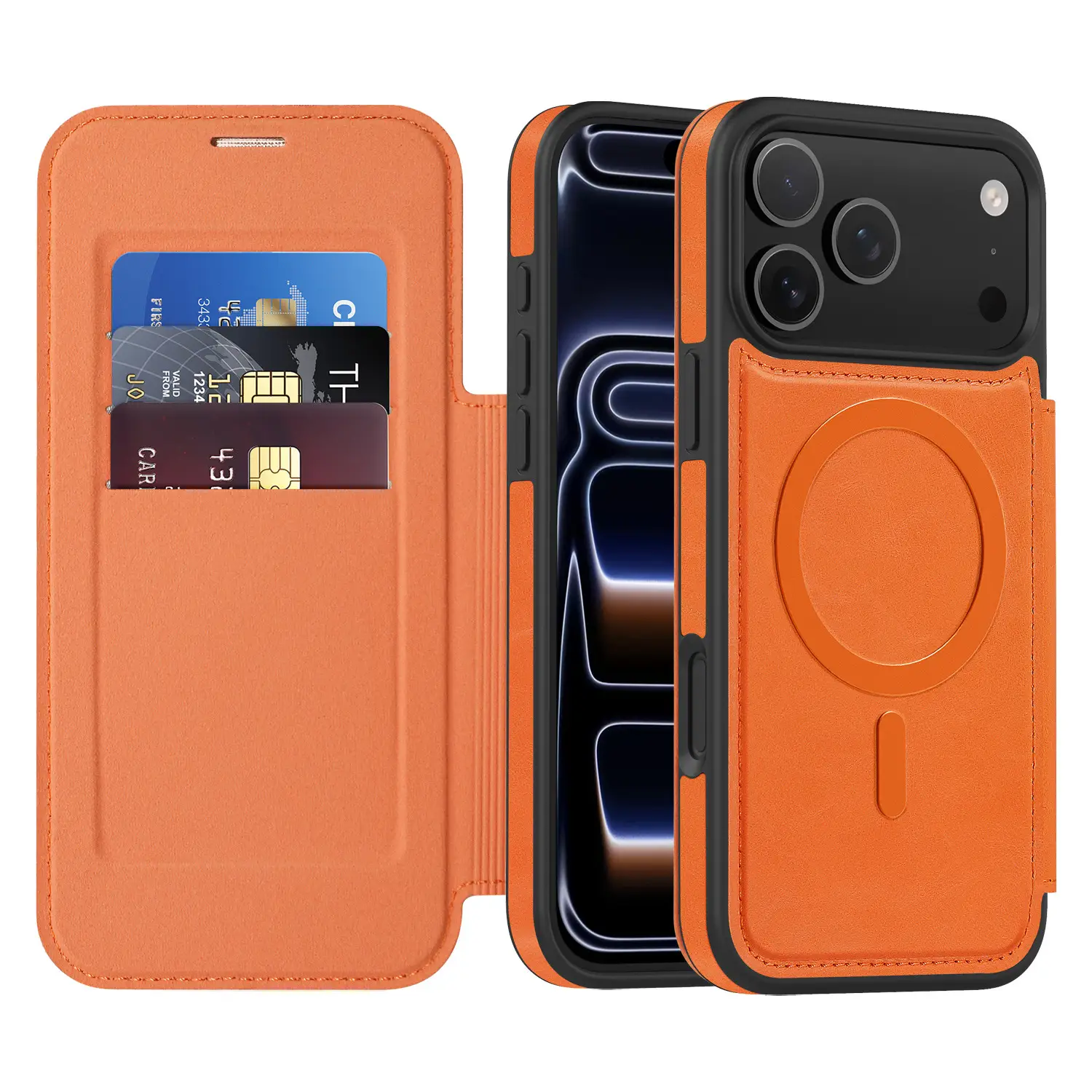 Solid-color, Minimalist, Versatile Magnetic Leather Phone Case
