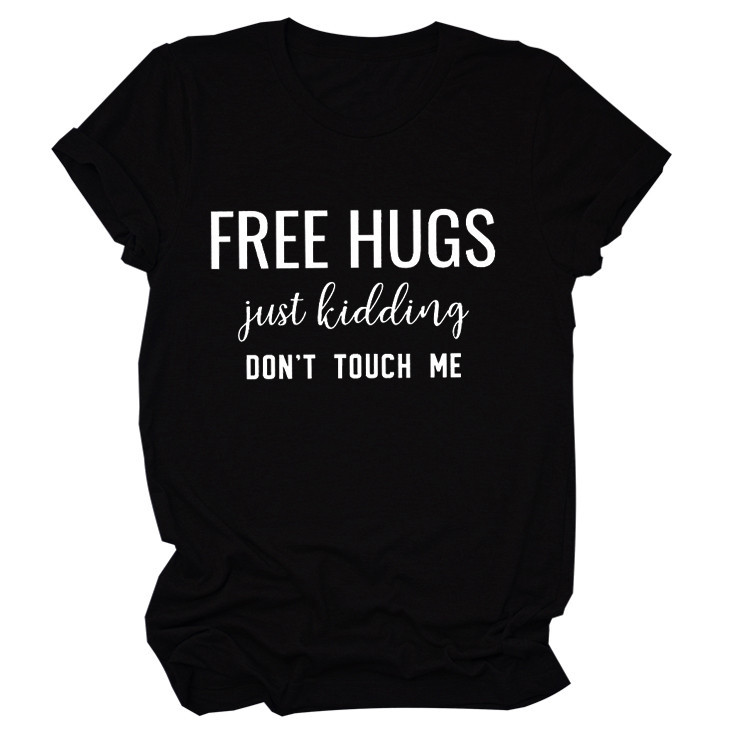 Letter Simplicity Fashion Round Neck Short Sleeves