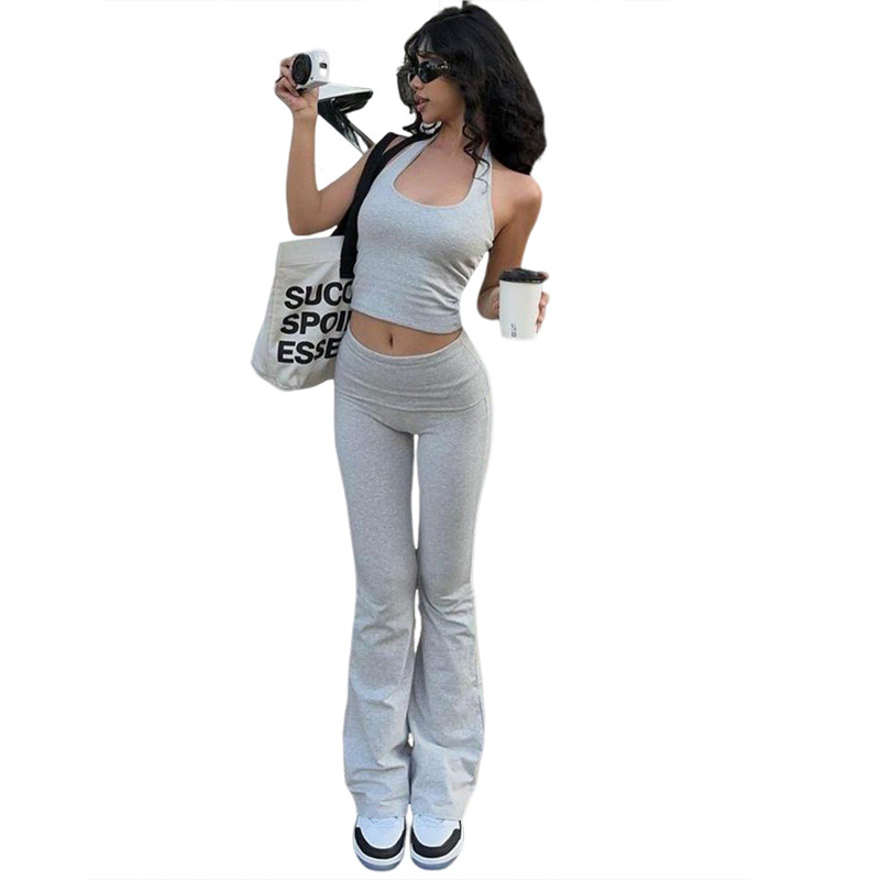 Women's Navel Halterneck Vest Slim Fit Slightly Suit