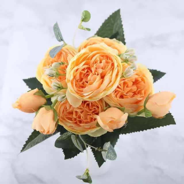 Artificial Feili Persian Peony Rose Bouquet Yellow - Shop at LoveMi
