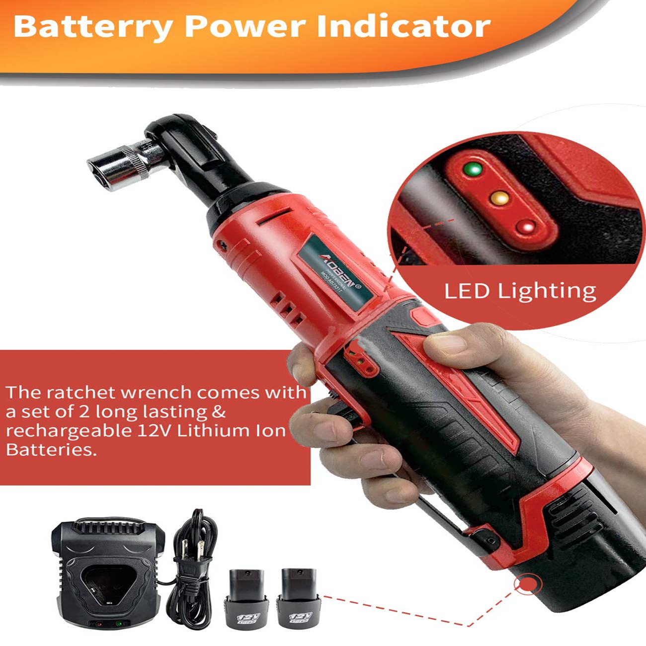 Wireless Electric Ratchet Wrench Set
