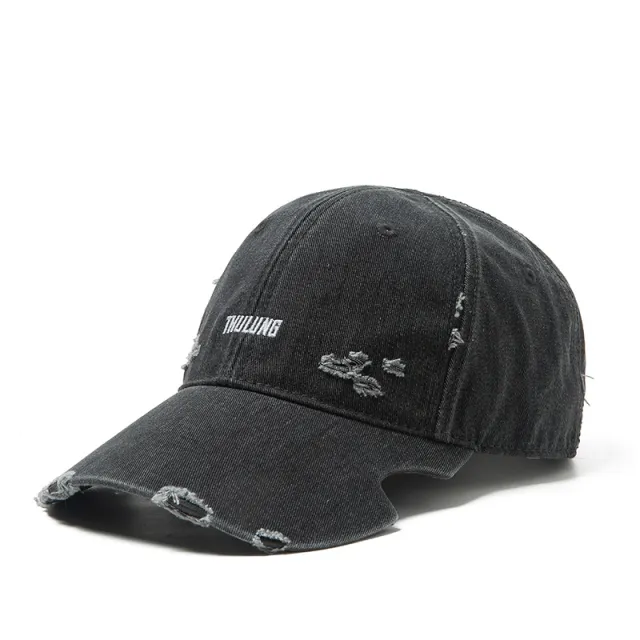 Retro Washed Ripped Baseball Cap Fashion Cowboy Japanese Street Black - Shop at LoveMi