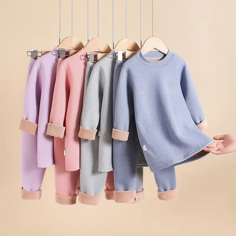 Children's Winter Fleece-lined Thickened Thermal Underwear Suit