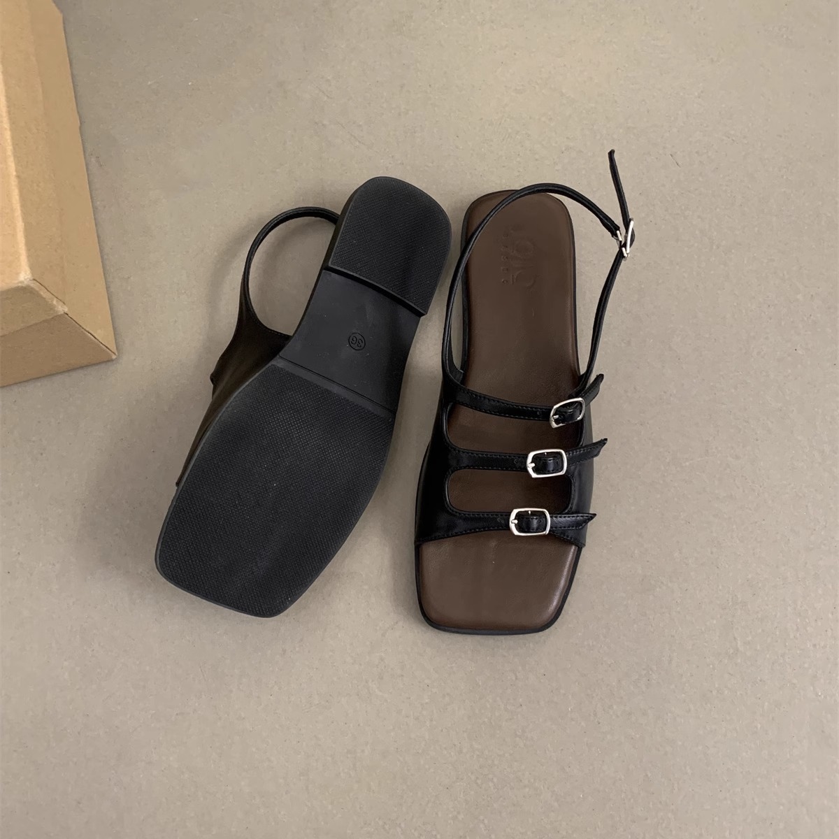 Buckle Flat Roman Sandals, picture 3 of 4