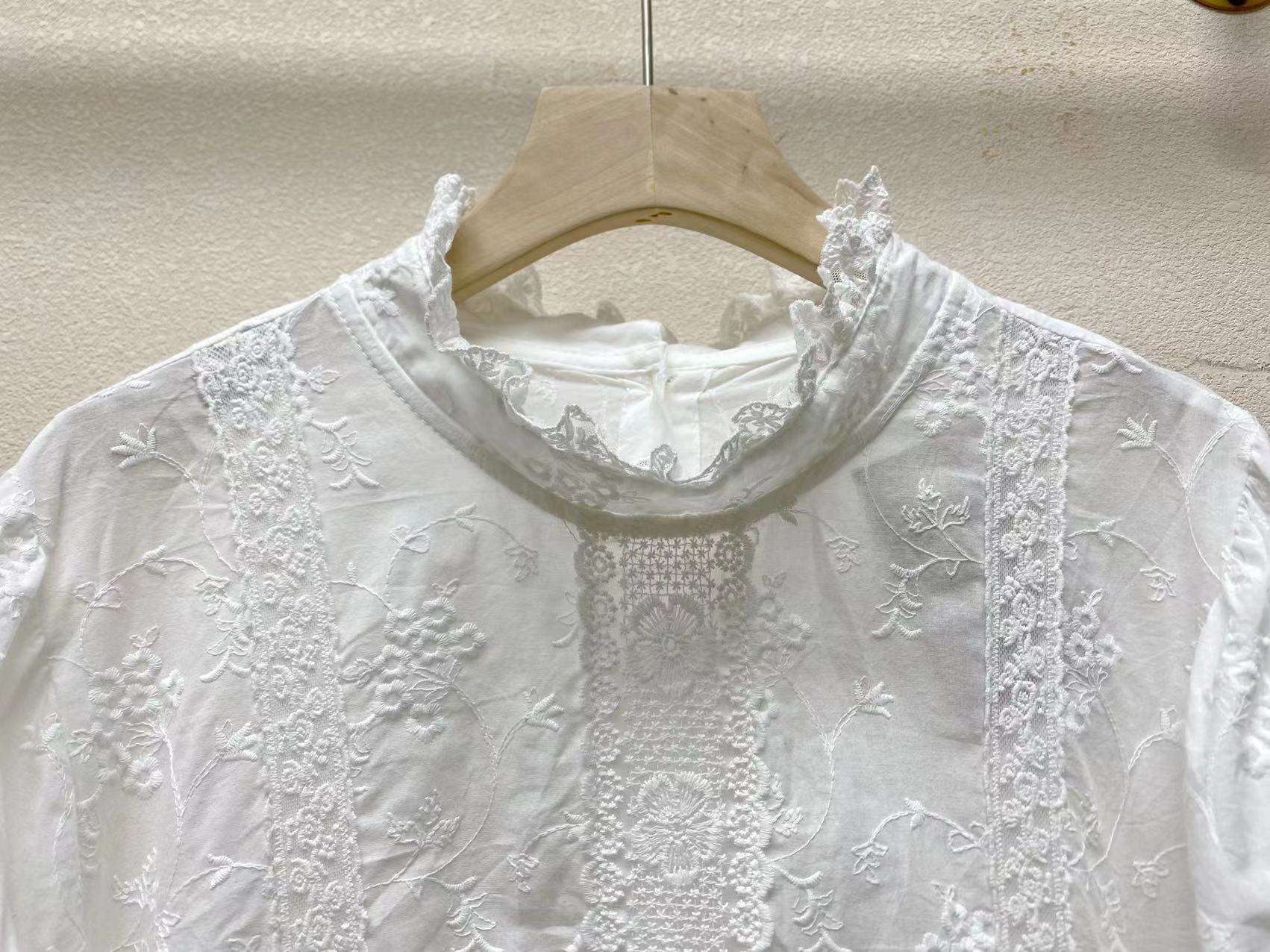 Embroidered Cotton Long Sleeve Maxi Dress, picture 4 of 8
