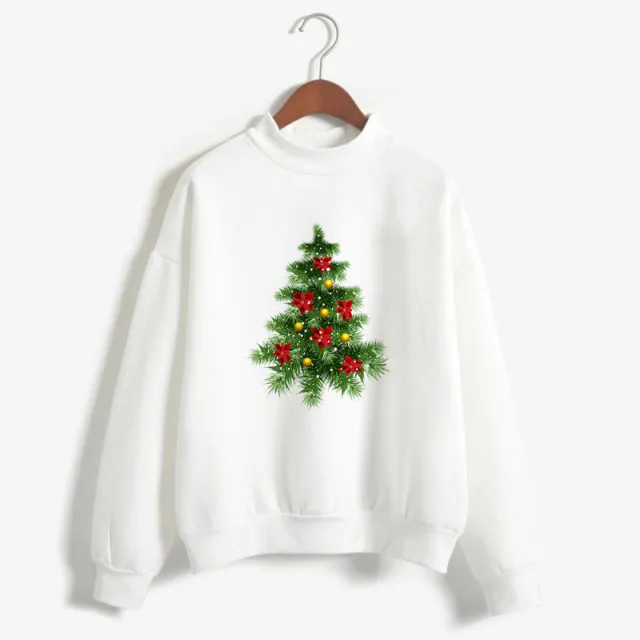 Christmas Printing Turtleneck Sweater Women 609Style Xl - Shop at LoveMi