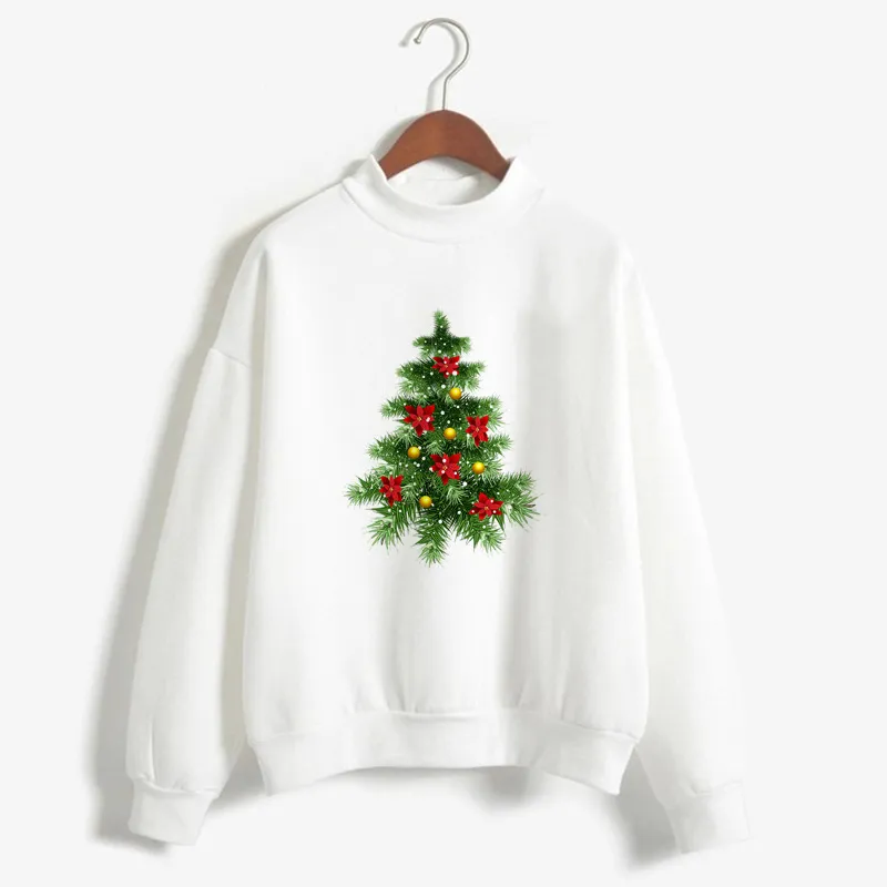 Christmas Printing Turtleneck Sweater Women - 609Style-Xl