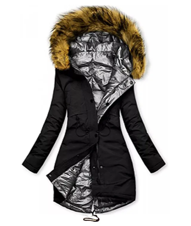 Women's Hooded Fur Collar Cotton padded Coat Warm Winter Thick Coat Gray - Shop at LoveMi