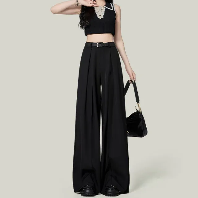 Gray Suit Pants For Women Spring And Autumn New High Waist Black - Shop at LoveMi