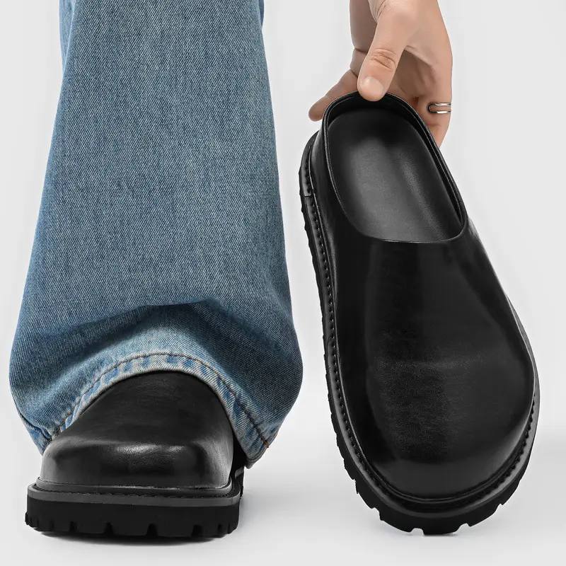 Retro Chunky-Soled Elevator Slip-On Casual Outdoor Slippers