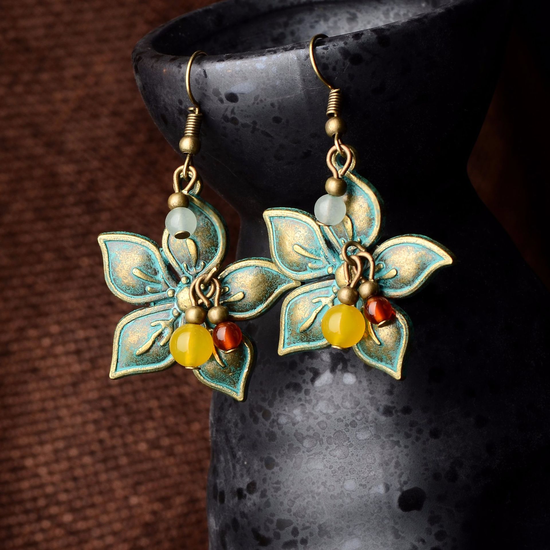 Ethnic Style Elegant Classical Dignified Flowers Earrings