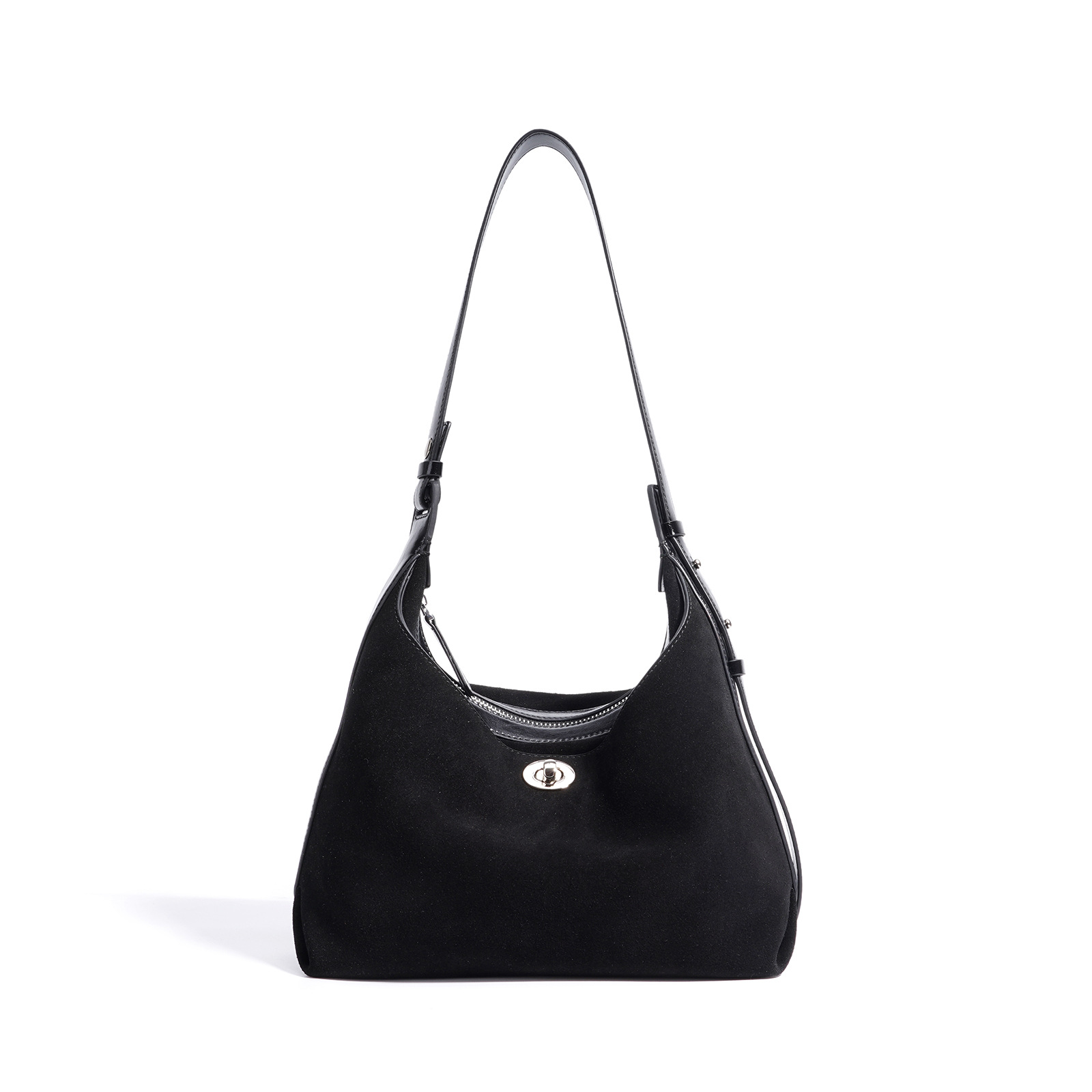 Cowhide Suede Bucket Bag Simple Versatile Chain Crossbody Bag