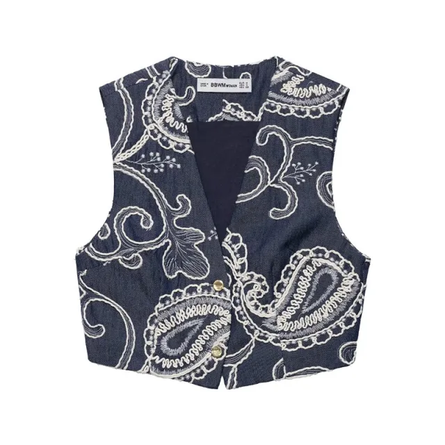 Embroidery Short Vest Top Embroidered Culottes Red - Shop at LoveMi