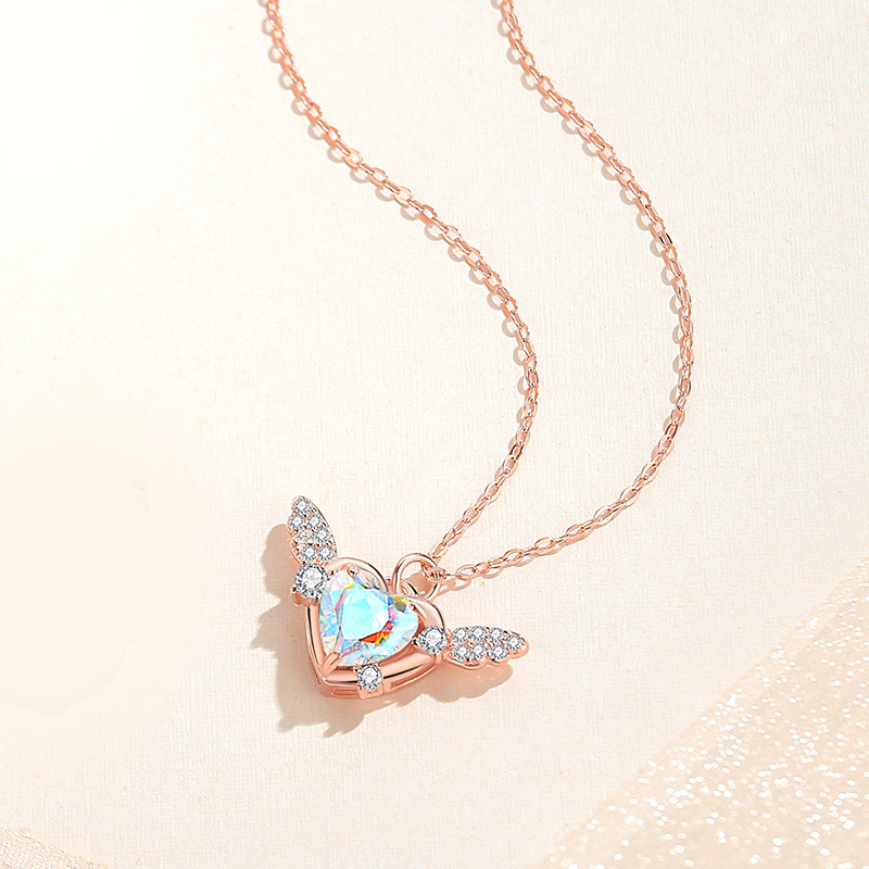 Ins Color Zircon Heart-shape Lock