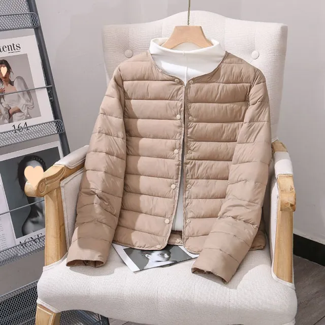 Lightweight Down Warm Short Women's Cotton Clothes Khaki - Shop at LoveMi