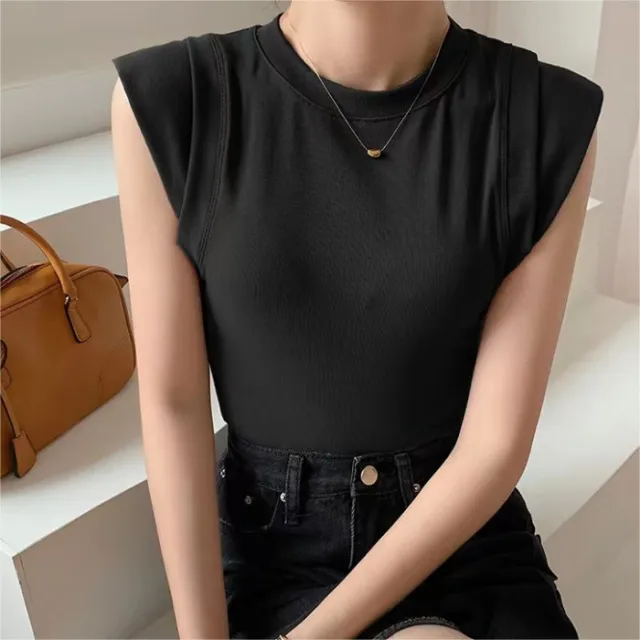Waistcoat Irregular Top Half Turtleneck Sweater Vest Black - Shop at LoveMi