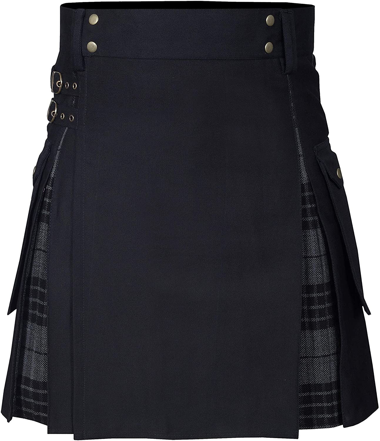 Title 12, Mens Scottish Plaid Contrast Pleated Skirt – S...