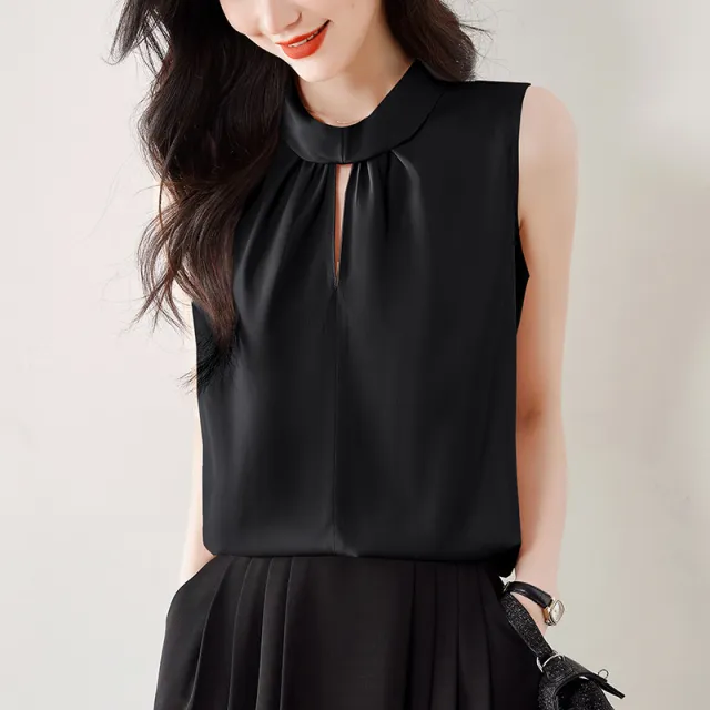 Stylish Blouse Chic Beautiful And Lightweight Chiffon Top Black - Shop at LoveMi