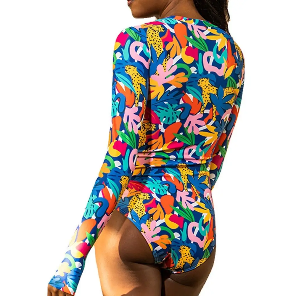 European And American Long Sleeve Surfing Suit Women's One-piece