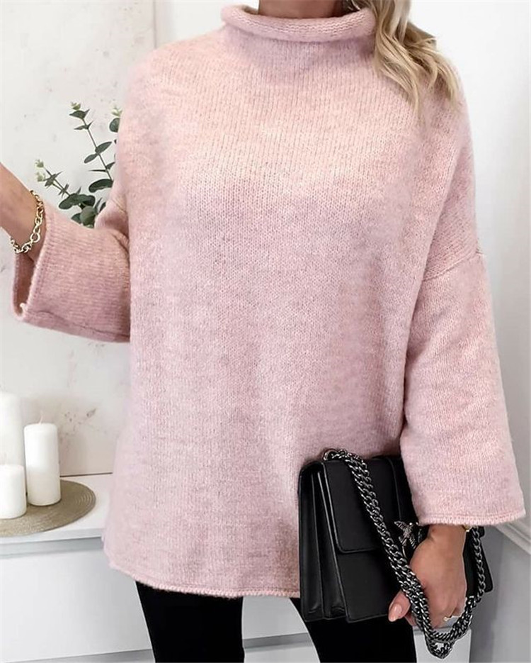 Title 3, Womens Casual Solid Color Long Sleeved Sweater...