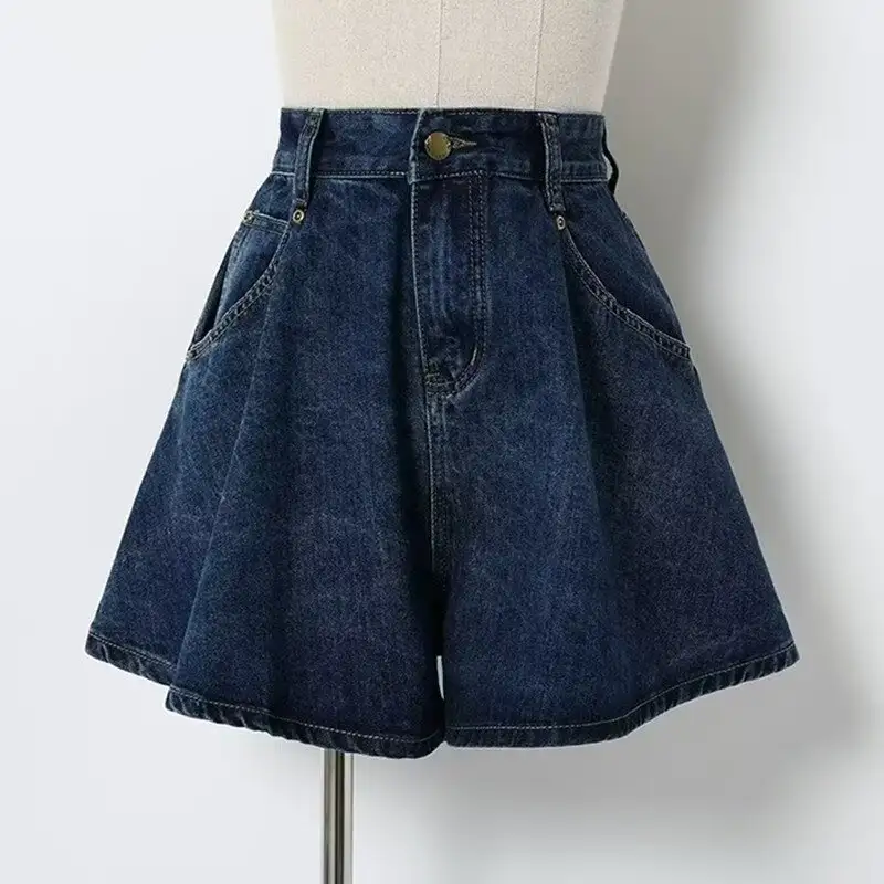 Summer Denim Wide-leg Shorts Summer