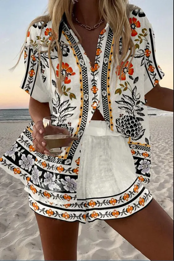 Digital Printing Top Women's Suit Two piece Set Mcs01119 L - Shop at LoveMi