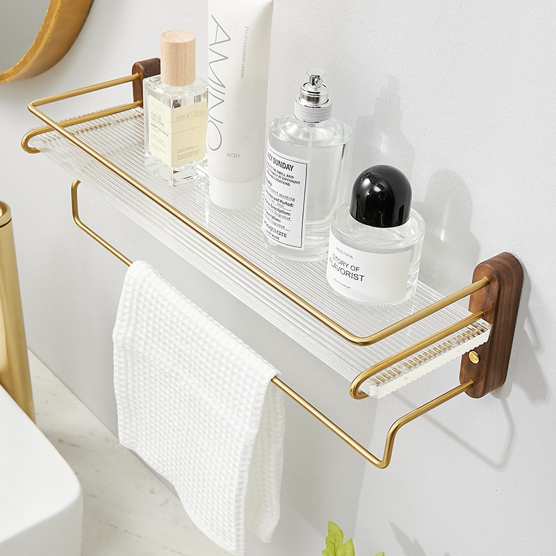 Acrylic Bathroom Walnut Storage Rack Punch Free Storage Rack - Image 2