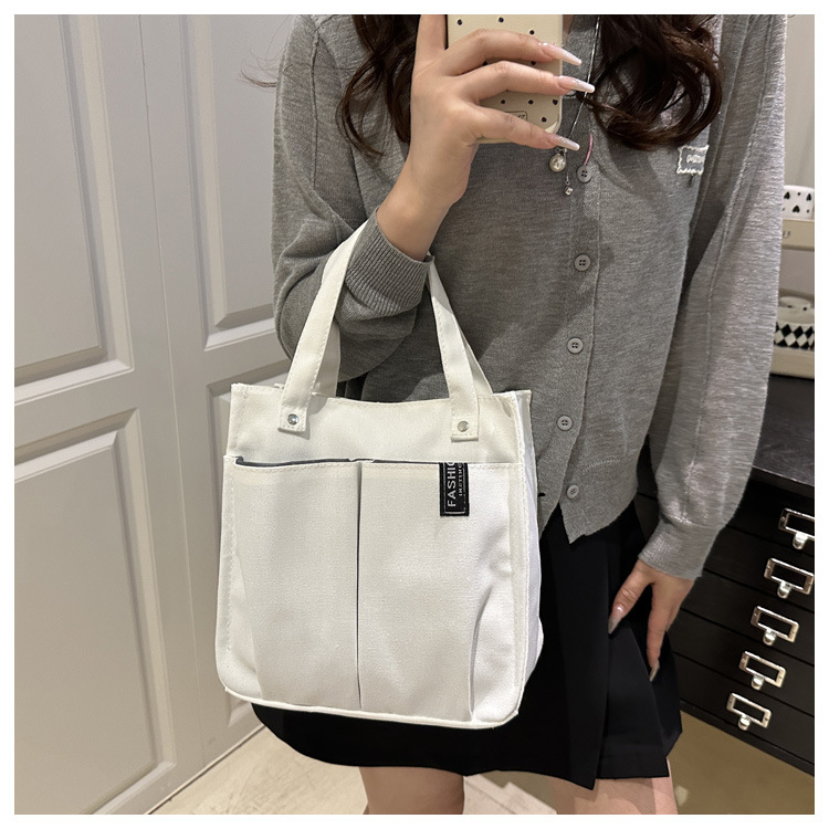 Plain-colored Tote Bag Student Lunch Box 5