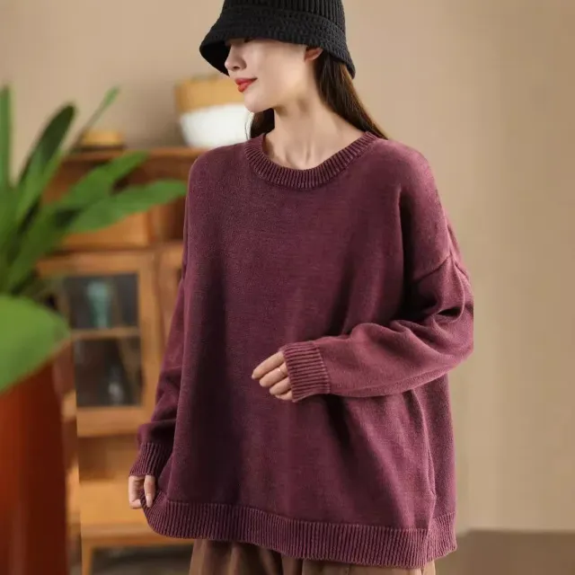 Retro Heavy Industry Fried Cotton Top Wine Red - Shop at LoveMi