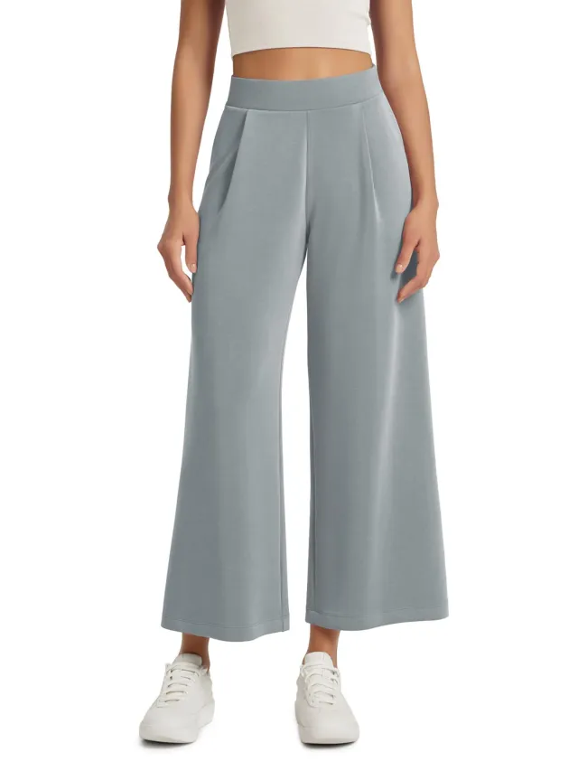 High Elastic Waist With Pocket Comfortable Casual Pants For Women Light Blue - Shop at LoveMi