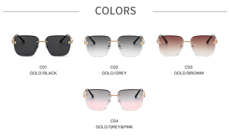 Fashion Frameless Trimming Square Sunglasses - Image 14