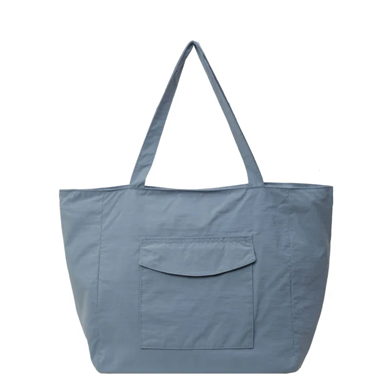 Large Capacity Artistic One-shoulder Canvas Bag - Blue